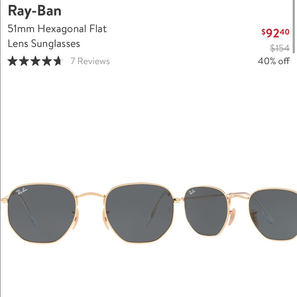 Rayban Hexagonal Flat Sunglasses